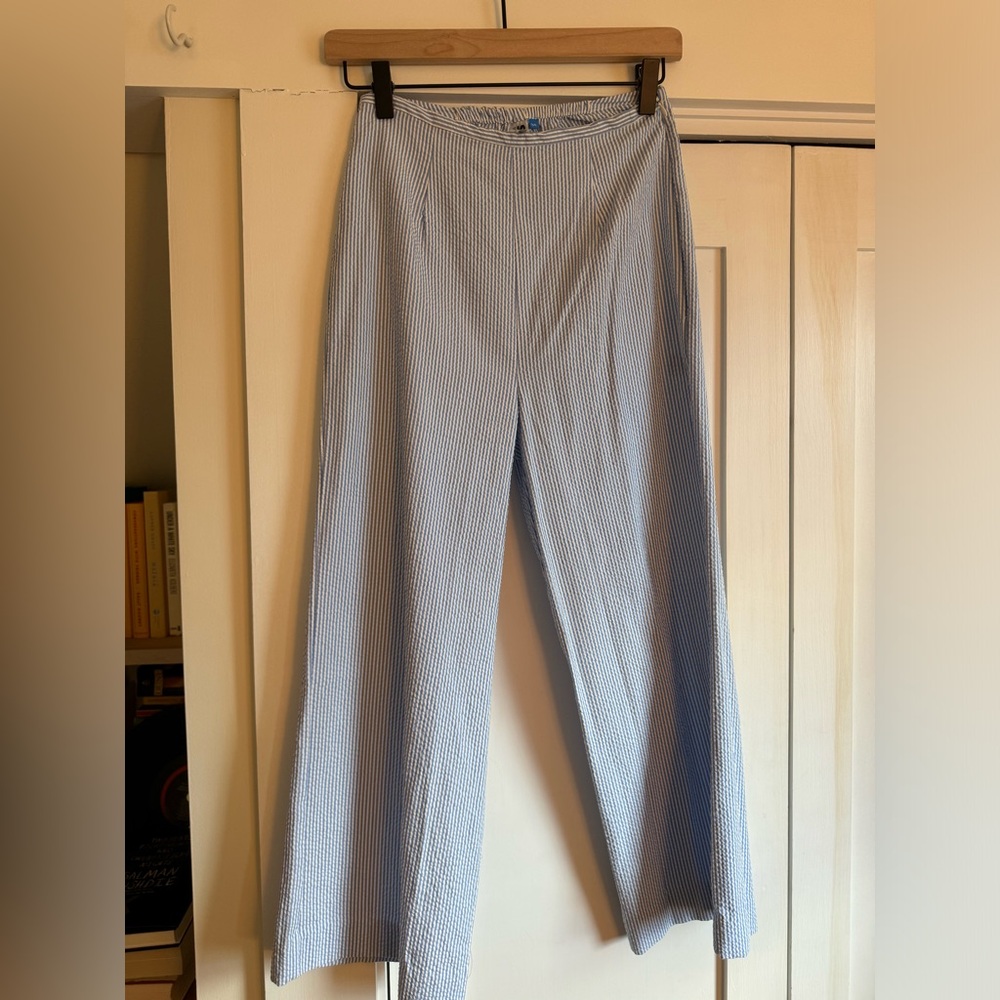 Staud x Solid & Stripe Seersucker Crop Pants